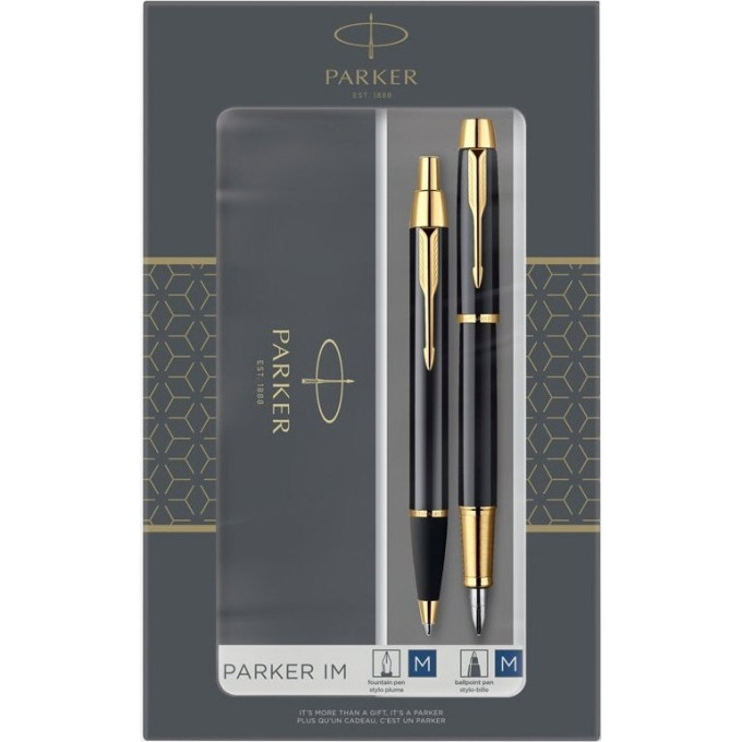 Подарочный набор PARKER: IM CORE BLACK GT - ручки перьевая и шариковая CW2093216